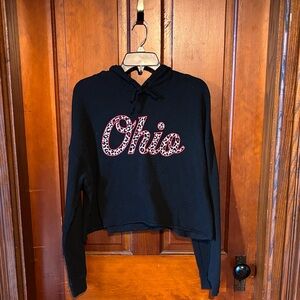 Black Ohio Women's cropped Hoodie